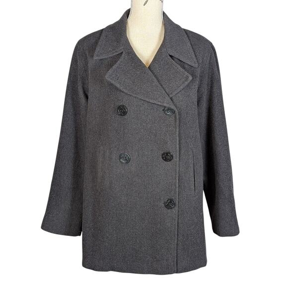 J. Percy Double Breasted Peacoat Gray Size 10 - Picture 1 of 16